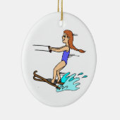 Waterskiën Meisje Kerstmis Ornament (Rechts)