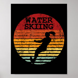 Waterskiën Retro Waterski Vintage Waterskiën Su Poster