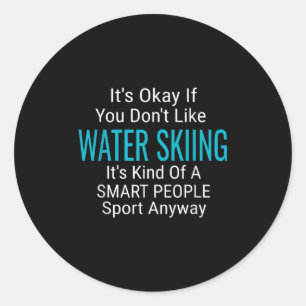 Waterskiën Waterski Waterskiërs Grappige Sport Quo Ronde Sticker