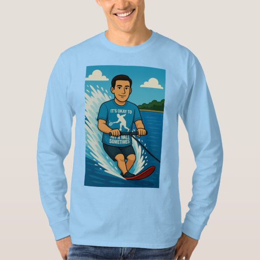 Waterskiër met een racquetball-shirt t-shirt (Voorkant)