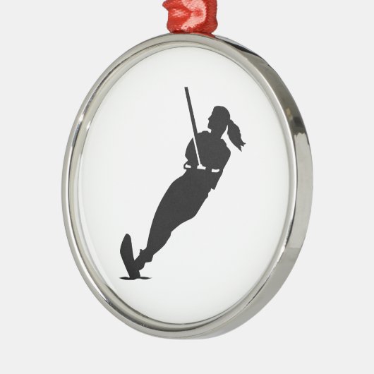 Waterskiër Metalen Ornament (Links)