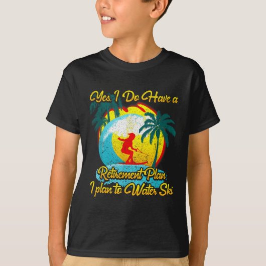 Waterskiër Waterskiën Pensioenplan T-shirt (Voorkant)