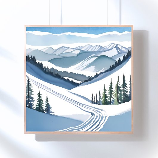 Waterskigebied Aquarel Poster