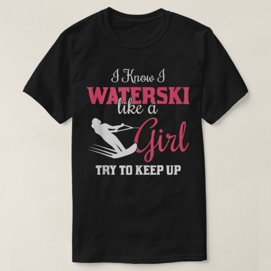Waterskigeschenk Ik weet dat ik waterski als een m T-shirt (Design voorkant)