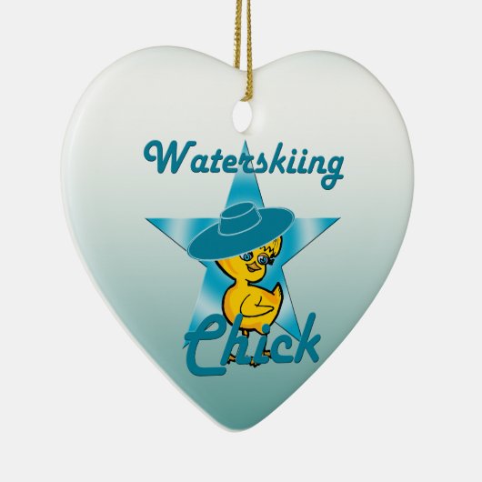 Waterskiing Chick #7 Keramisch Ornament (Rechts)
