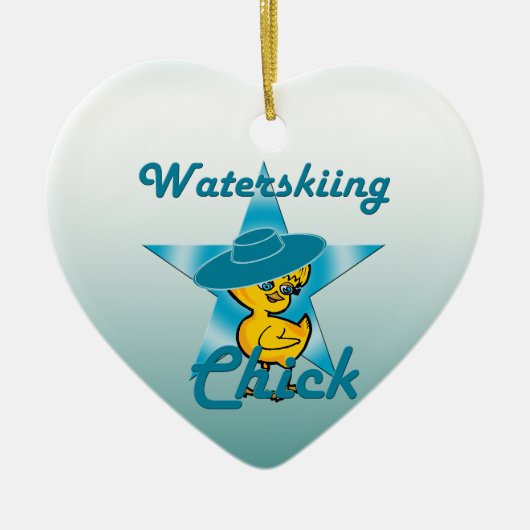 Waterskiing Chick #7 Keramisch Ornament (Voorkant)