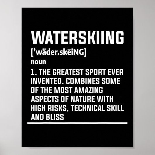 Waterskiing Definition Water Skier Skiing  Poster (Voorkant)