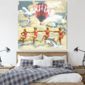Waterskiing Girls Hot Air-ballon Dolphin Collage Canvas Afdruk (Insitu (Slaapkamer))