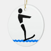 Waterskiing Keramisch Ornament (Links)