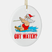 Waterskiing Santa Claus Keramisch Ornament (Rechts)
