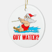 Waterskiing Santa Claus Keramisch Ornament (Links)