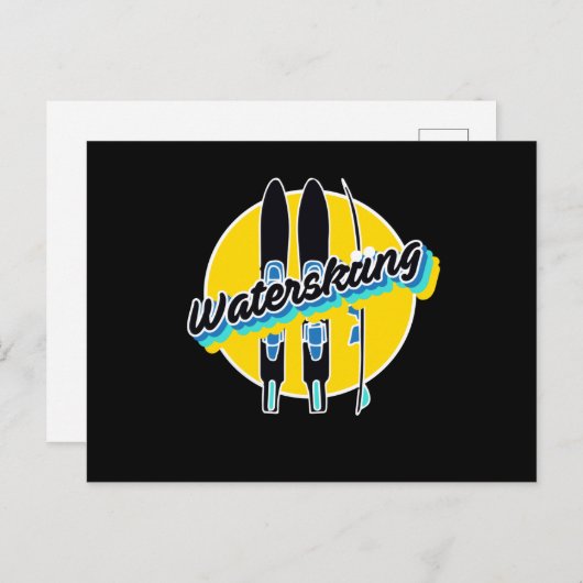 Waterskiing Waterski Watersport Briefkaart (Voorkant / Achterkant)
