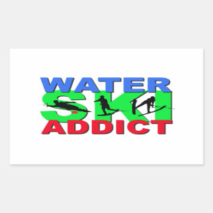 Waterskiverslaafde Rechthoekige Sticker