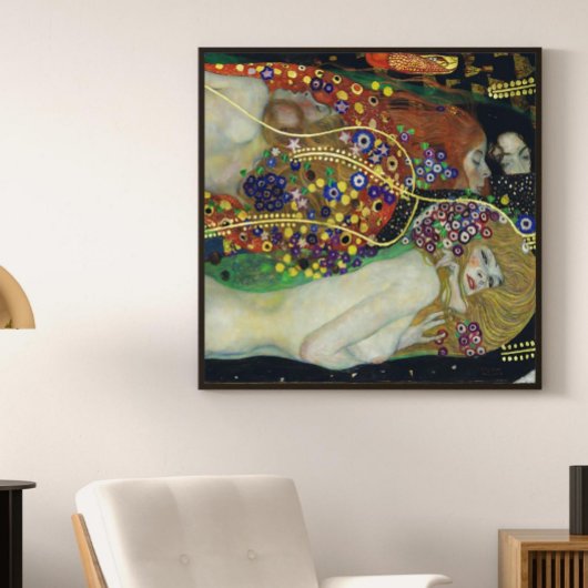 Waterslangen door Gustav Klimt Detail Poster