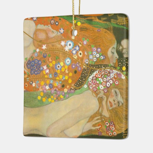 Waterslangen II door Gustav Klimt, Art Nouveau Keramisch Ornament (Links)