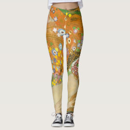 Waterslangen II door Gustav Klimt, Art Nouveau Leggings