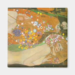 Waterslangen II door Gustav Klimt, Art Nouveau Magneet