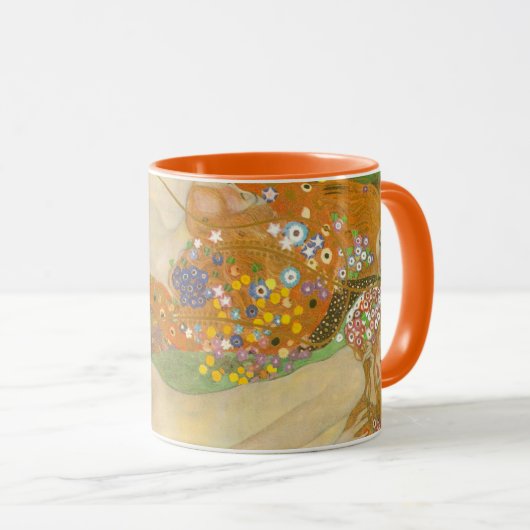 Waterslangen II door Gustav Klimt, Art Nouveau Mok (Voorkant rechts)