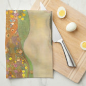 Waterslangen II door Gustav Klimt, Art Nouveau Theedoek (Quarter Fold)