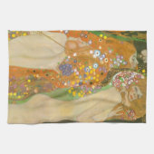 Waterslangen II door Gustav Klimt, Art Nouveau Theedoek (Horizontaal)