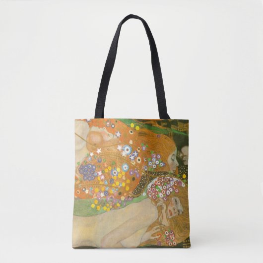 Waterslangen II door Gustav Klimt, Art Nouveau Tote Bag (Voorkant)