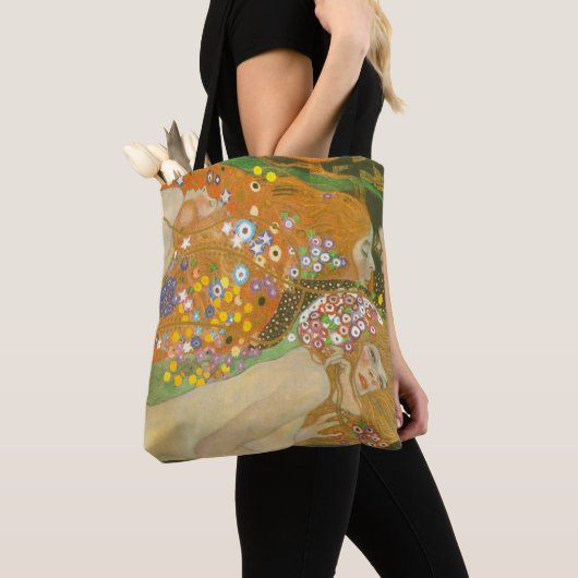 Waterslangen II door Gustav Klimt, Art Nouveau Tote Bag (Dichtbij)