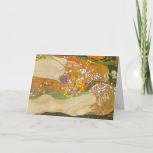 Waterslangen II van Gustav Klimt, Art Nouveau Kaart