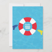 Waterslide Afstuderen Bash / Pool Party Invitation Kaart (Achterkant)