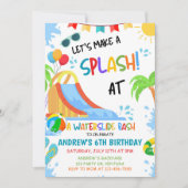 Waterslide Bash Verjaardagsuitnodiging, Zwembadfee Kaart (Voorkant)