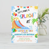 Waterslide Bash Verjaardagsuitnodiging, Zwembadfee Kaart (Staand voorkant)