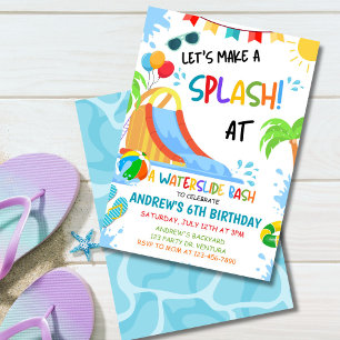 Waterslide Bash Verjaardagsuitnodiging, Zwembadfee Kaart