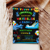 Waterslide Bash Zomer Jongen Verjaardagsfeestje Kaart