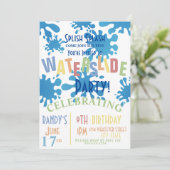 Waterslide Birthday Custom Kaart (Staand voorkant)