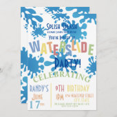 Waterslide Birthday Custom Kaart (Voorkant / Achterkant)