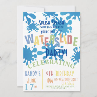 Waterslide Birthday Custom Kaart