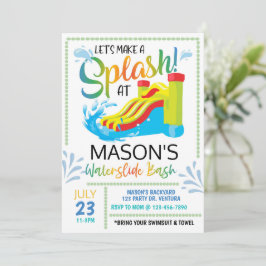 Waterslide Birthday, Laten we een Splash maken Kaart