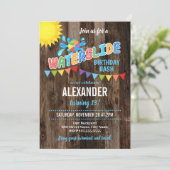 Waterslide Birthday Party Kaart (Staand voorkant)