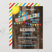 Waterslide Birthday Party Kaart (Voorkant / Achterkant)