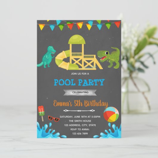 Waterslide dinosaur kaart (Staand voorkant)