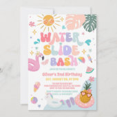 Waterslide Feest Tropische Zomer Verjaardag  Kaart (Voorkant)