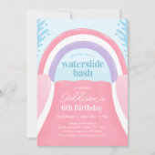 Waterslide Feest Zomer Meisje Verjaardag Kaart (Voorkant)