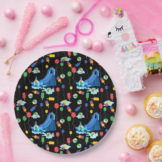 Waterslide Kinder Zomer Jongen Meisje Fun Papieren Bordje (Feest)