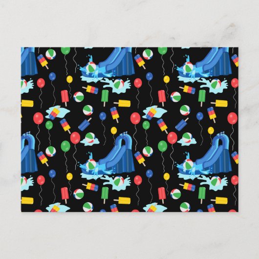 Waterslide Kinderen Zomer Jongen Meisje Pret Briefkaart (Voorkant)