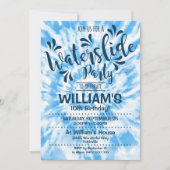 Waterslide Party Invitation Blue Tie Dye Kaart (Voorkant)
