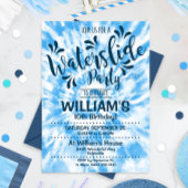 Waterslide Party Invitation Blue Tie Dye Kaart
