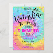 Waterslide Party uitnodigingstijd kleurstof waterd Kaart (Voorkant)