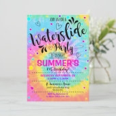 Waterslide Party uitnodigingstijd kleurstof waterd Kaart (Staand voorkant)