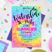 Waterslide Party uitnodigingstijd kleurstof waterd Kaart