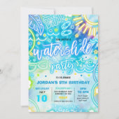 Waterslide plash Pad Birthday Party Tie Dye Glow Kaart (Voorkant)