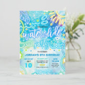 Waterslide plash Pad Birthday Party Tie Dye Glow Kaart (Staand voorkant)
